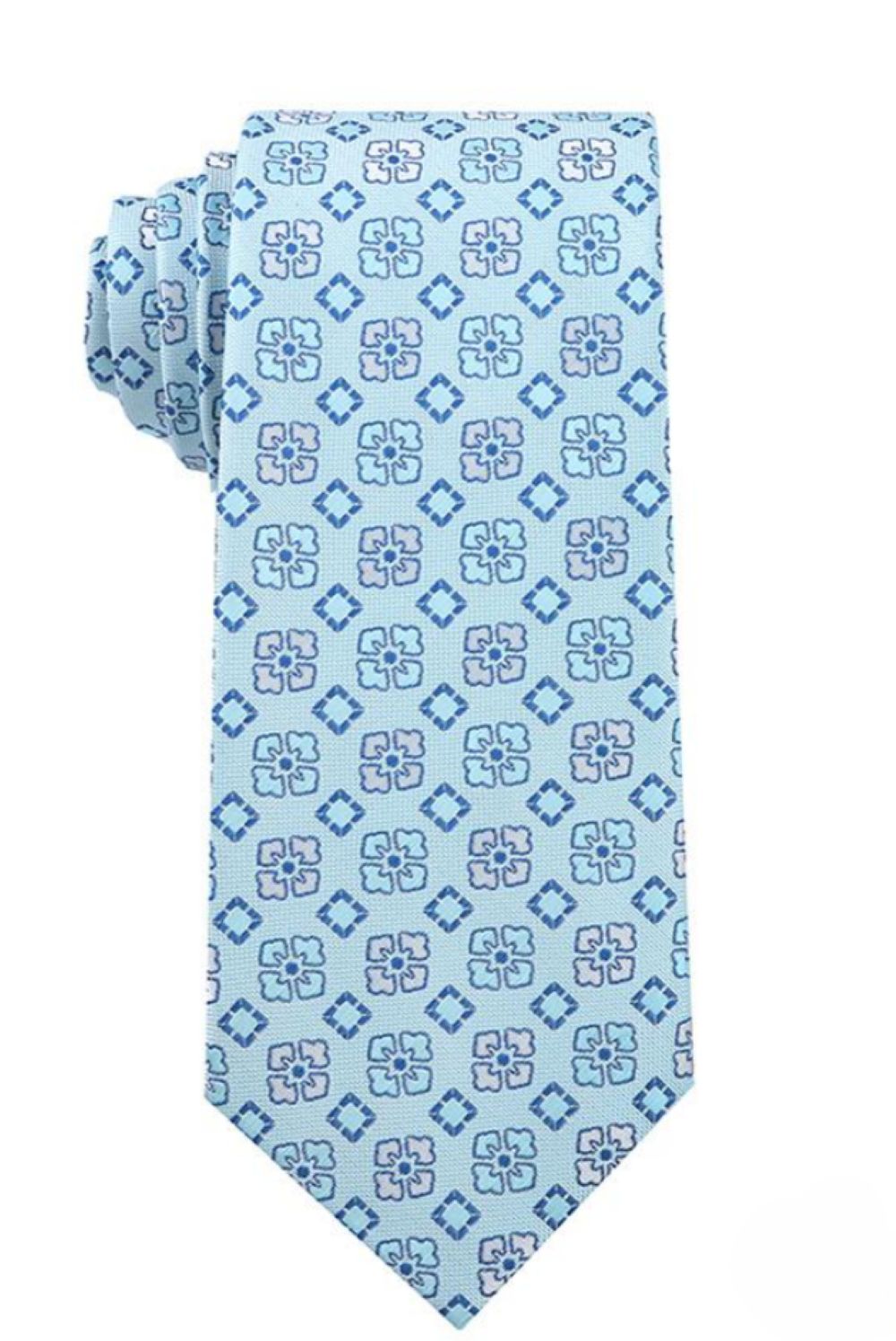 Light Blue Geometric Print Tie