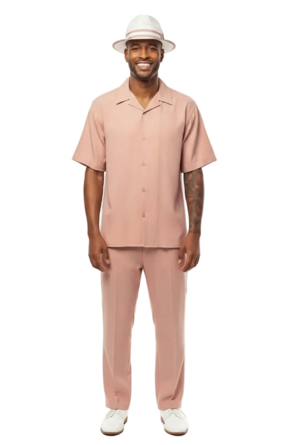 Men's 2 Piece Short Sleeve Blush Walking Suit