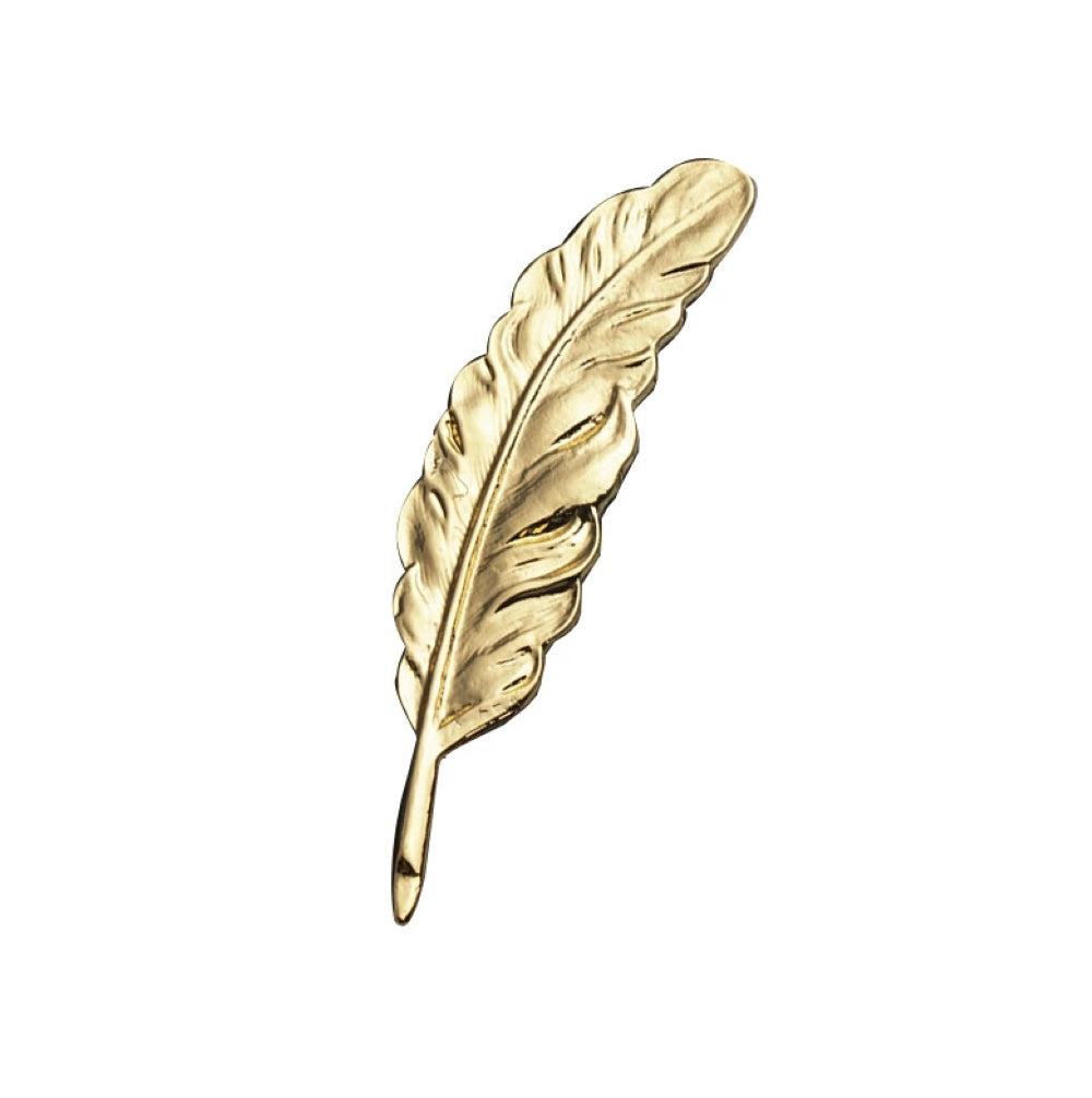 Gold Feather Brooch Lapel Pin