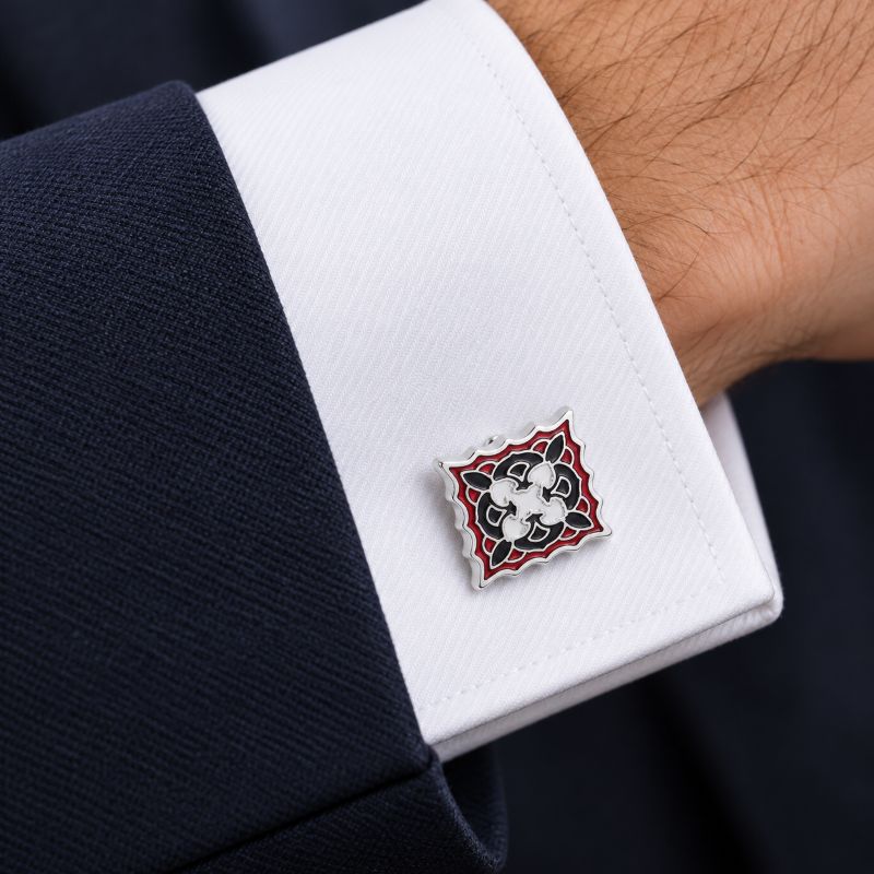 Boîte d'accessoires pour boutons de manchette pour hommes en or marbré