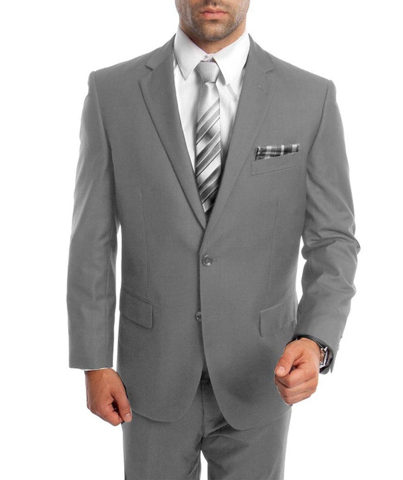 Bacchus Collection - Modern Fit Suit 2 Button 2 Piece in Light Grey