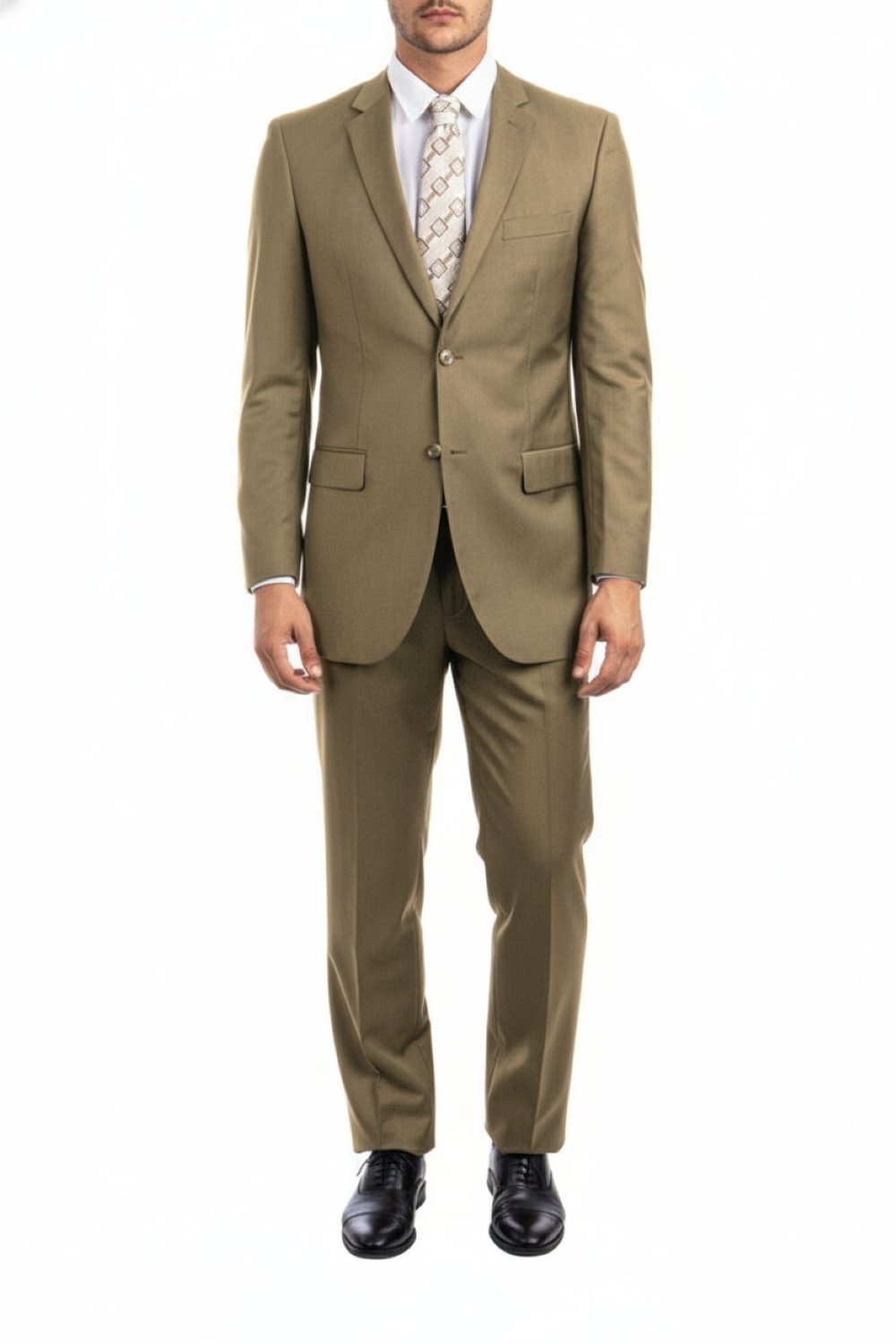 Bacchus Collection - Modern Fit Suit 2 Button 2 Piece in Dark Taupe