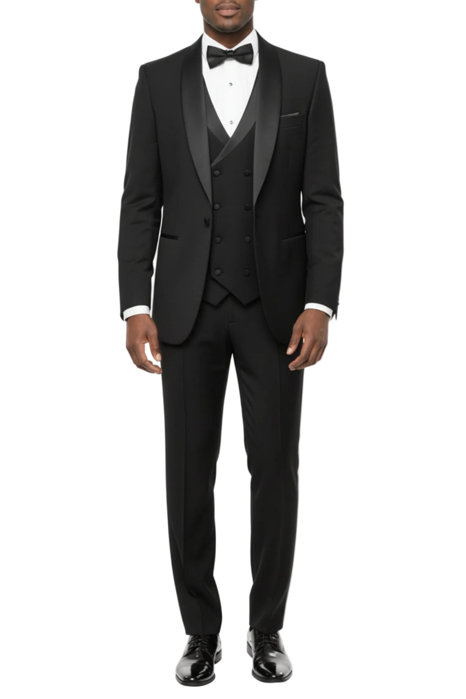 Black Slim Fit 3-Piece Shawl Lapel Tuxedo