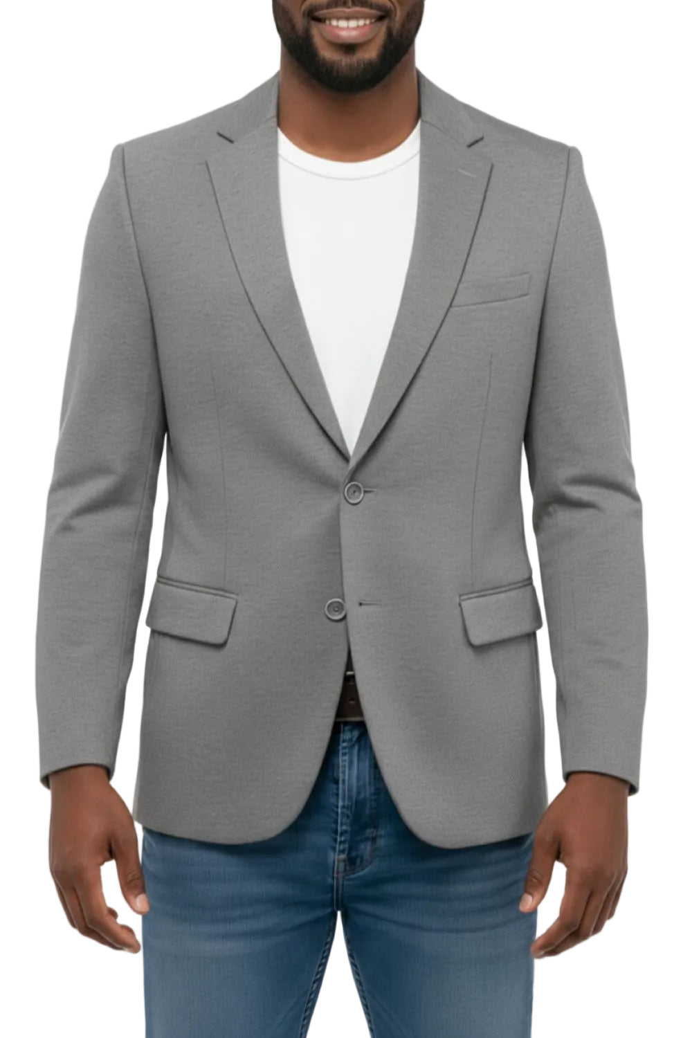 Gray Slim Fit 2-Button Jacket