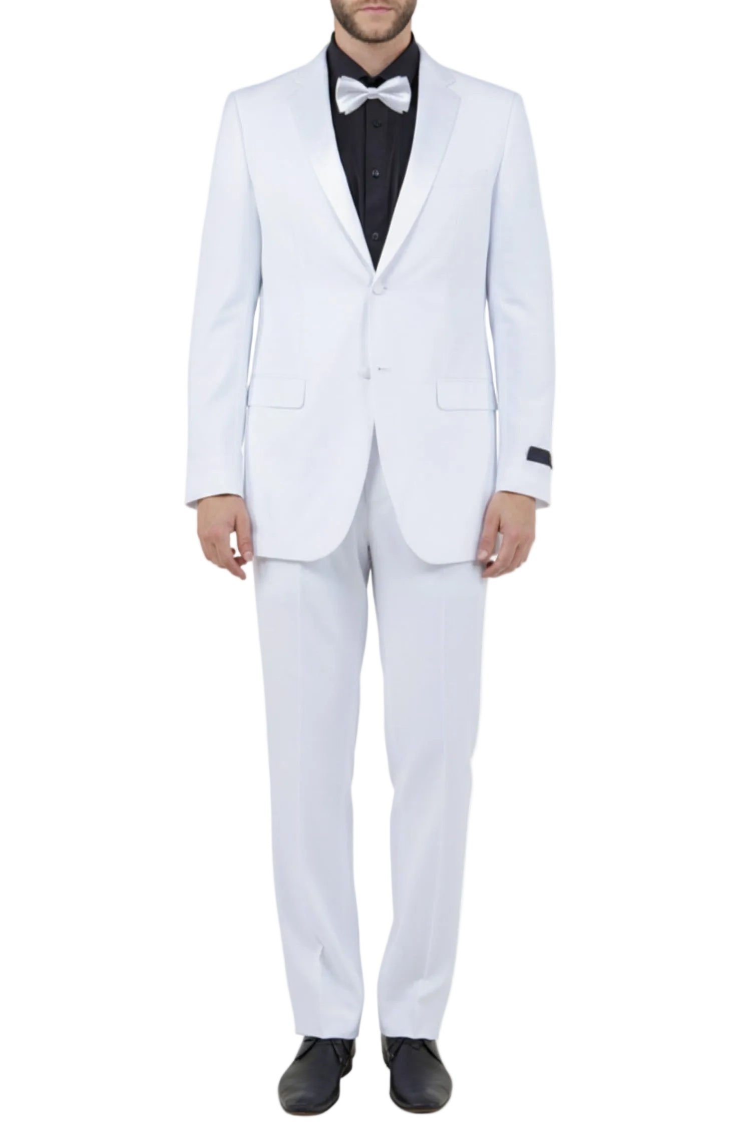 Regular Fit White 2 Piece Tuxedo With Satin Lapel