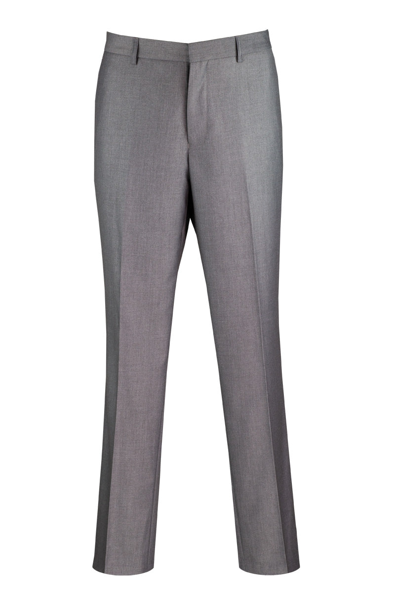Modern Fit Gray Dress Pants Flat Front Pre-Hemmed