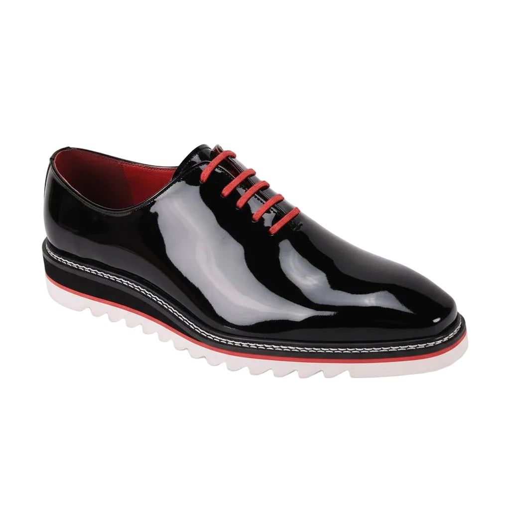 Ruben Collection - Black Leather Plain Toe Shoes