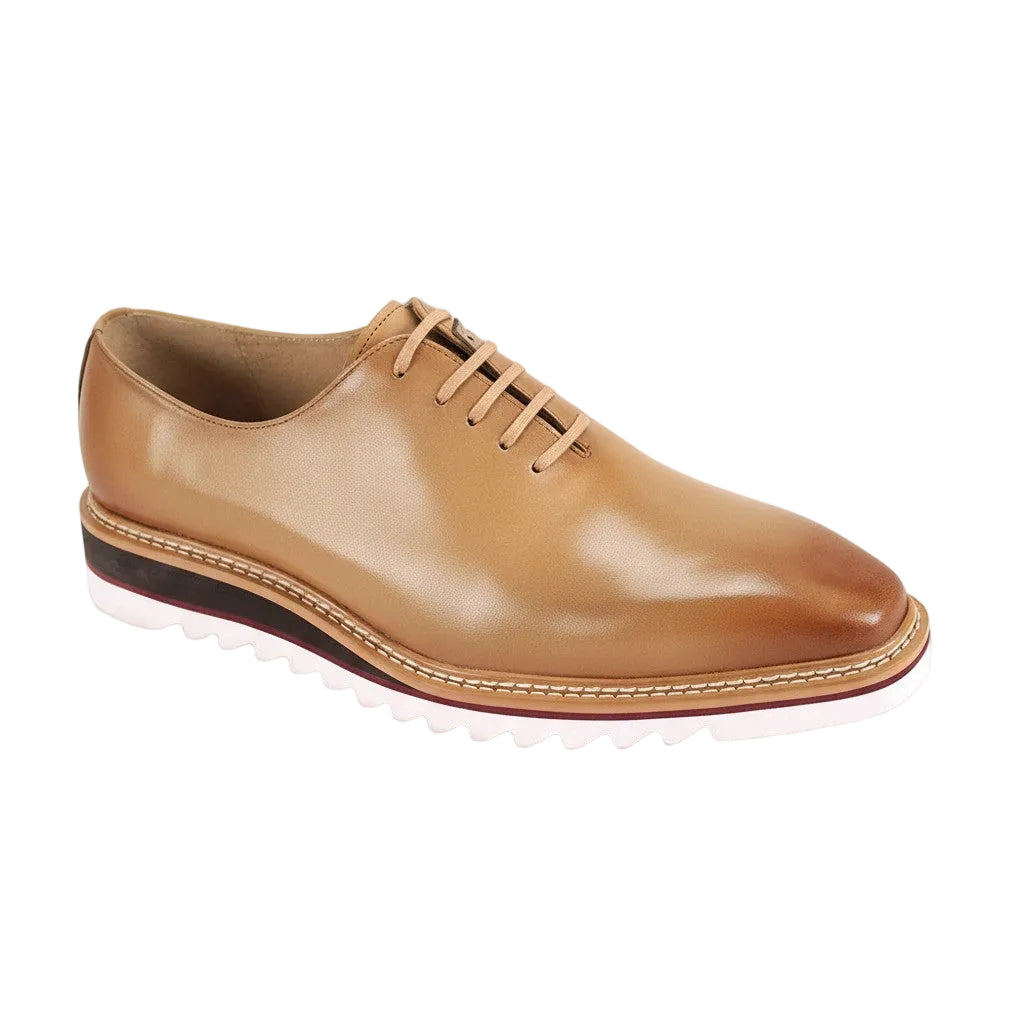 Ruben Collection - Latte Leather Plain Toe Shoes