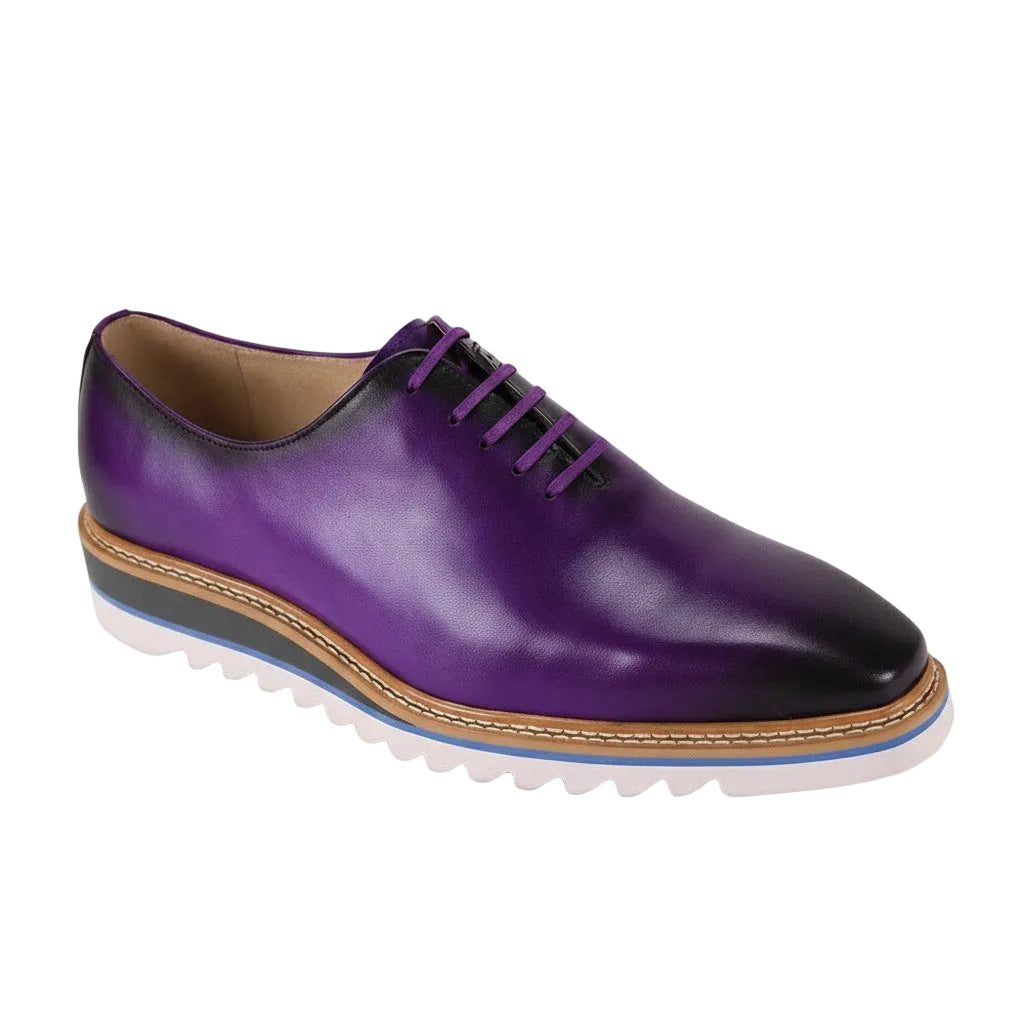 Purple Leather Plain Toe Dress Shoes