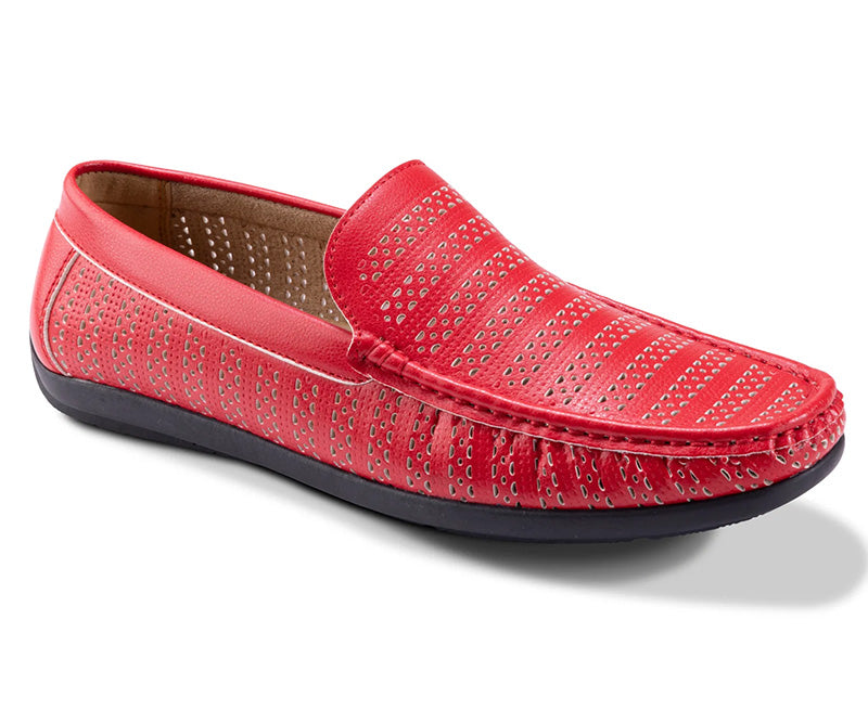 Red Lightweight Casual Ventilated Driving Loafer