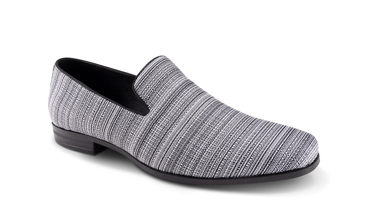 Mocasín estampado tejido negro