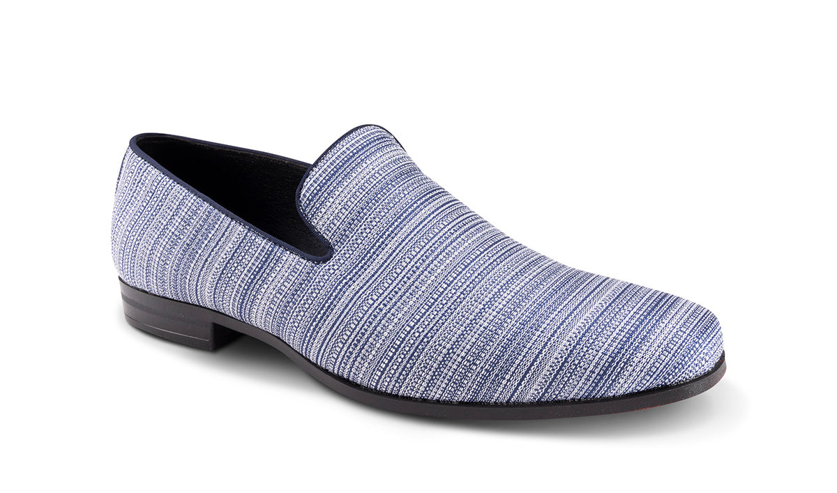 Mocasín estampado tejido azul marino