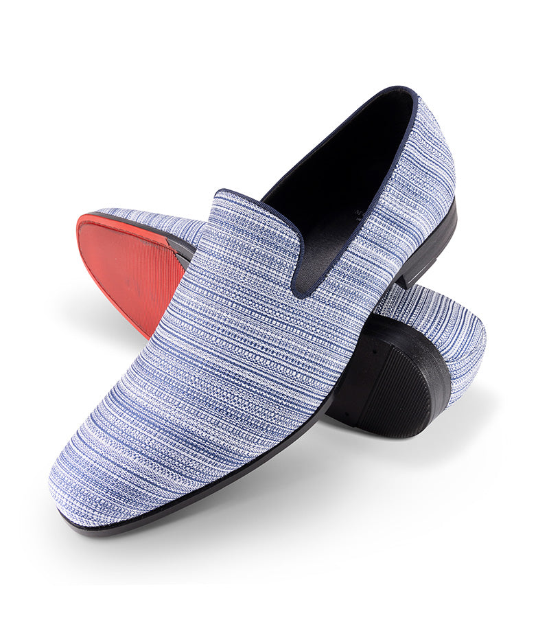 Mocasín estampado tejido azul marino