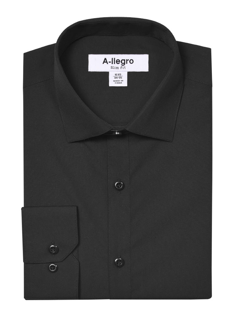 Slim Fit Dress Cotton Shirt In Black