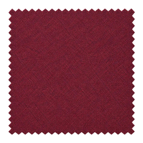 A square fabric swatch with zigzag-cut edges in a deep burgundy red color, shown on a plain white background.