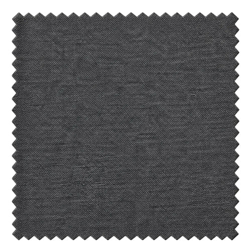 A square fabric swatch with serrated edges, showing a dark charcoal gray textured material on a white background.