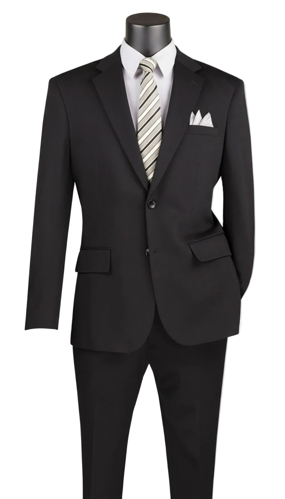 Slim Fit Men's Suit 2 Piece 2 Button in Black