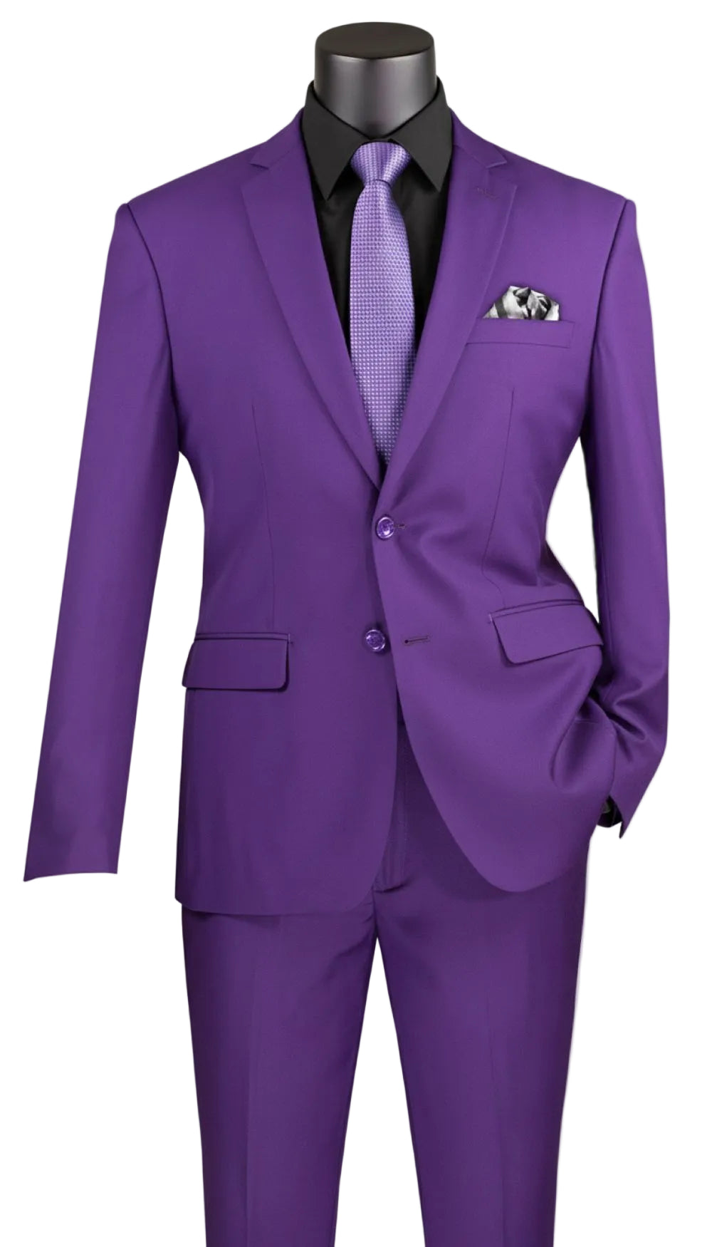 Slim Fit Men's Suit 2 Piece 2 Button in Purple