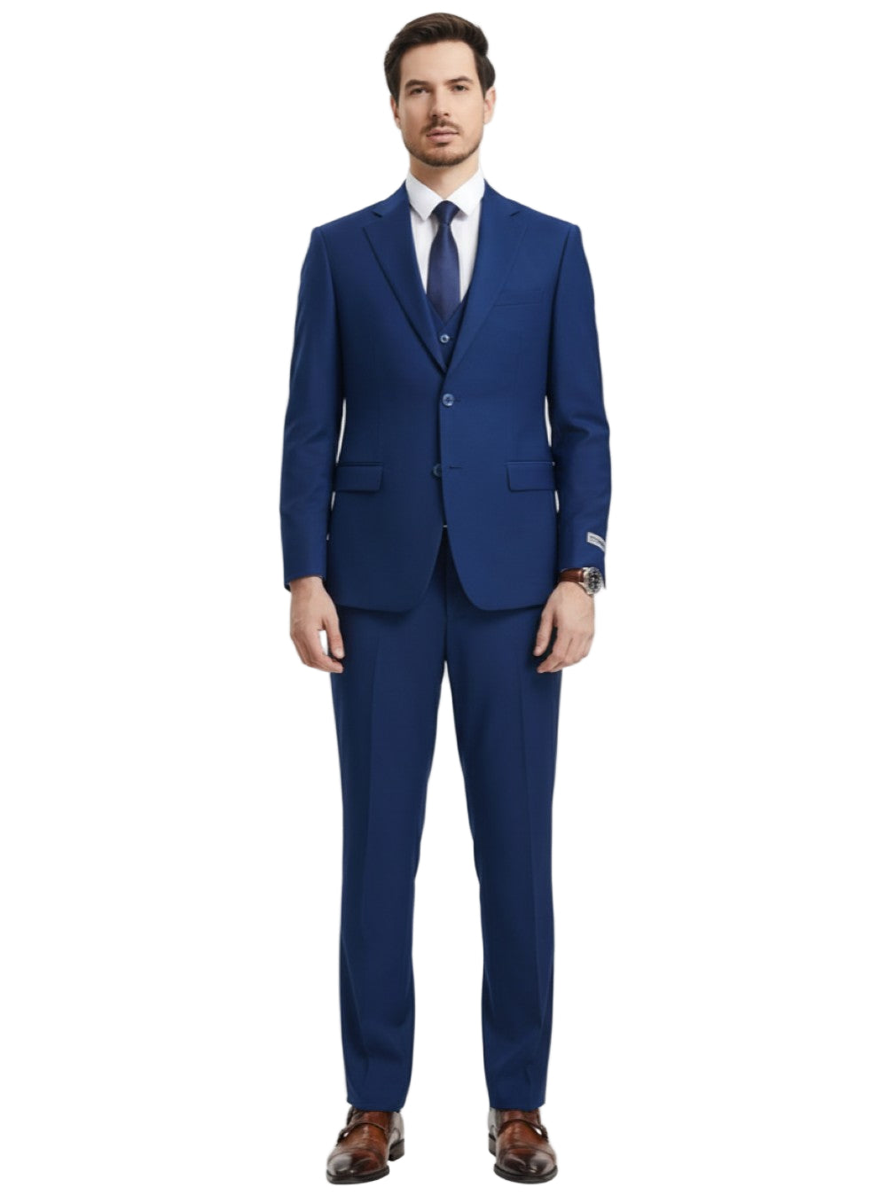 Stacy Adams - 3 Piece Hybrid Fit Suit in Indigo