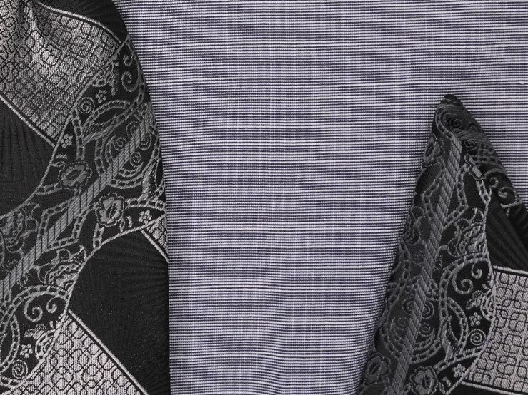 swatch Black Dress Shirt Set with Tie and Handkerchief