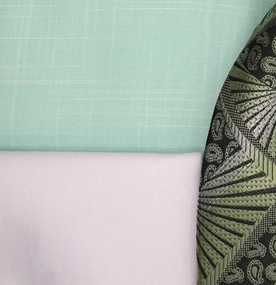 swatch Mint Dress Shirt Set with Tie and Handkerchief
