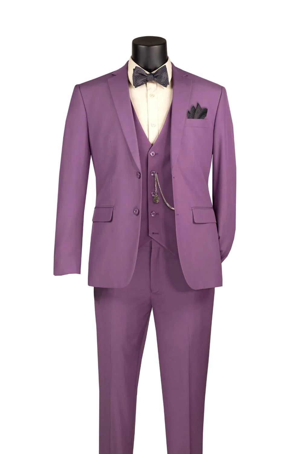 Slim Fit Suit 3 Piece 2 Button in Violet