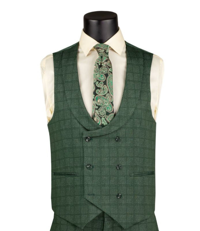 Slim Fit 3 Piece Stretch Fabric Suit in Green