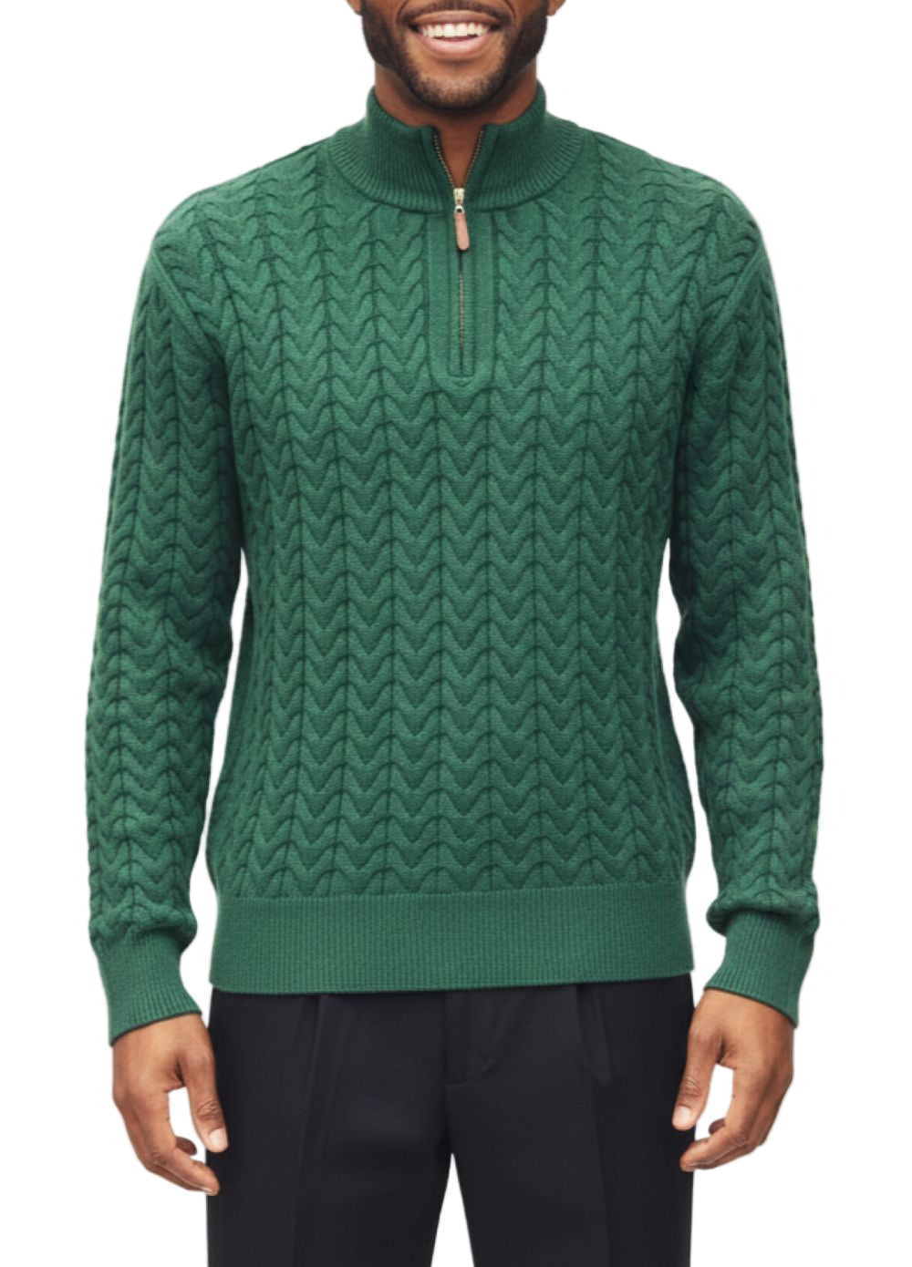Men's Emerald Quarter Zip Knit Sweater