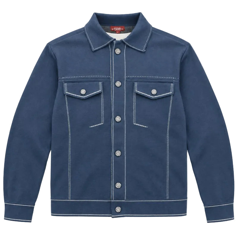 Stacy Adams - Indigo Knit Buttoned Jacket