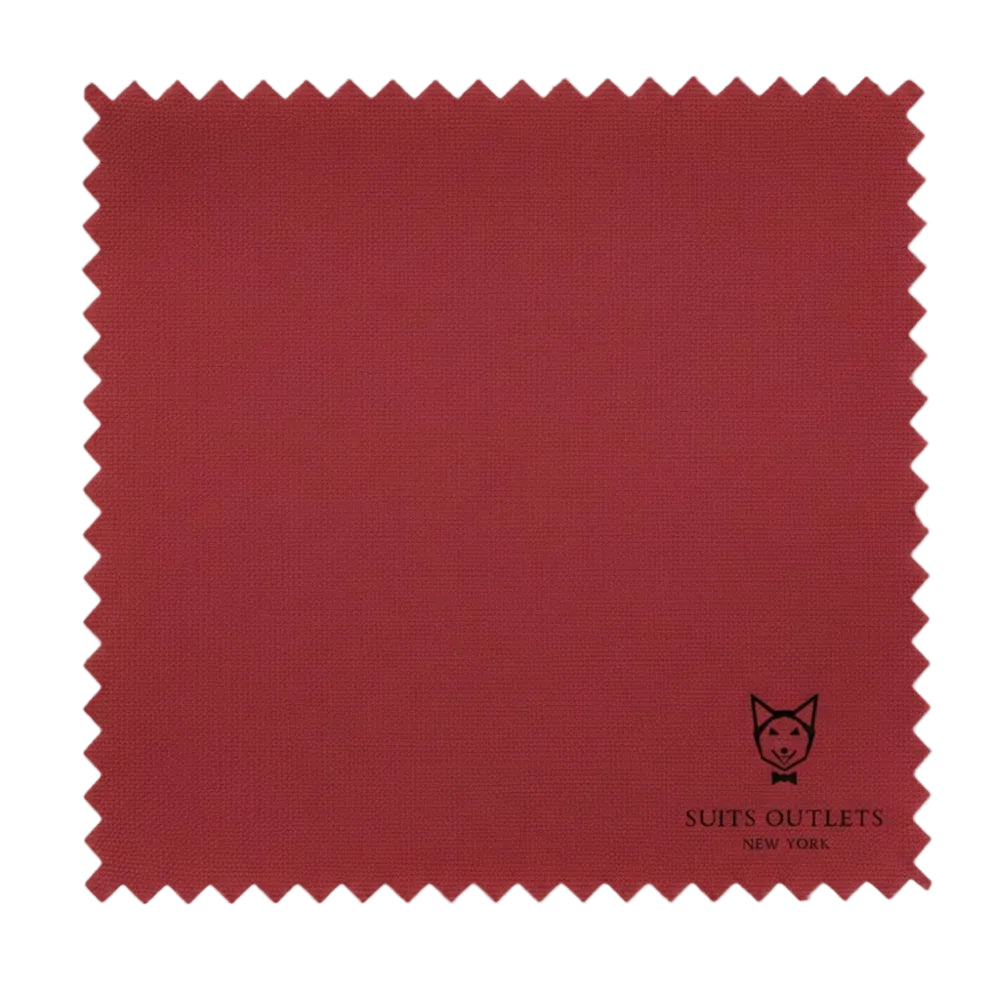 Master Collection - Regular Fit Men's 2 Piece Banded Collar Tuxedo Burgundy