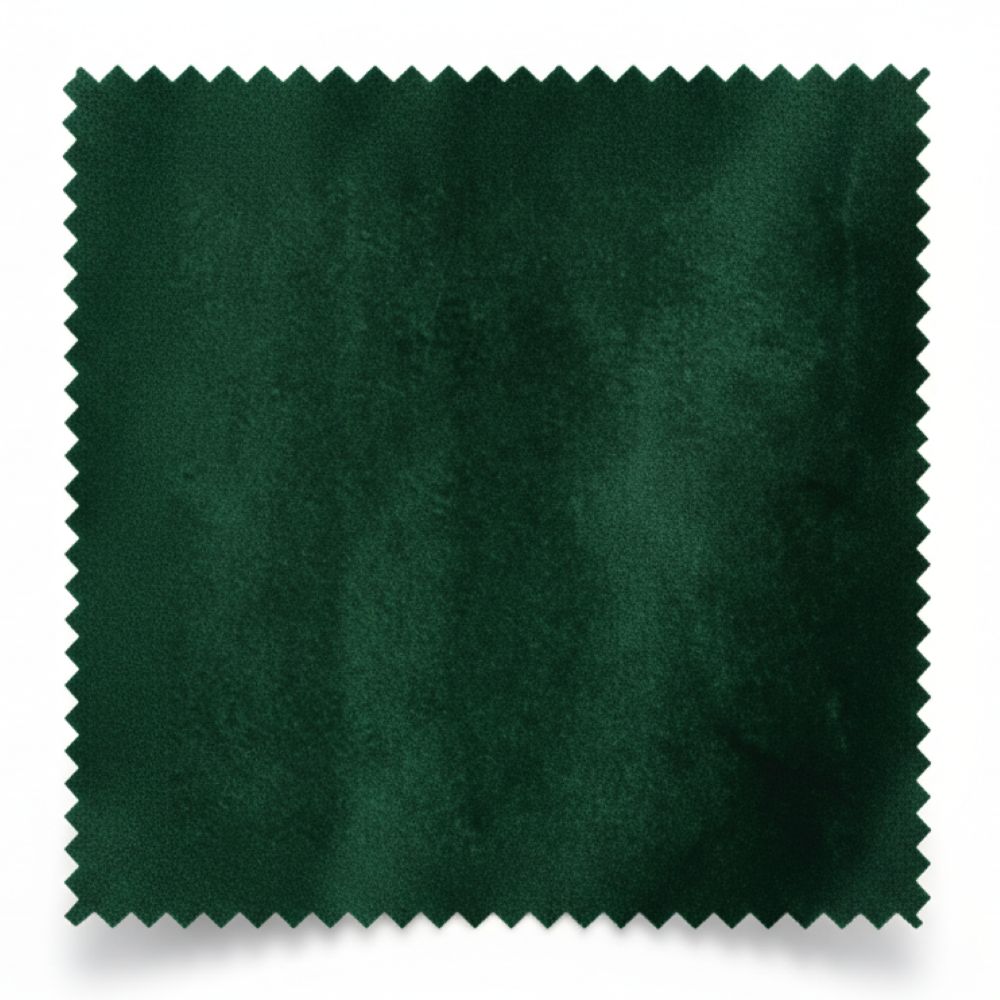 Dark green fabric swatch on a white background