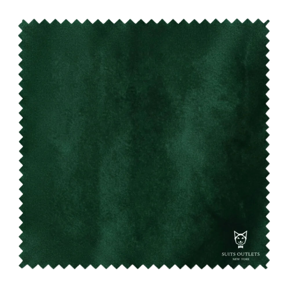 Detailed close-up of solid emerald velvet fabric for the Regular Fit Fashion Jacket.
