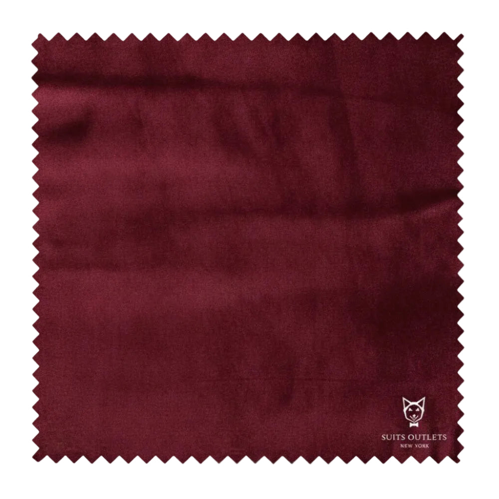 Detailed close-up of the solid wine velvet fabric of the Velvet Regular Fit Fashion Jacket.