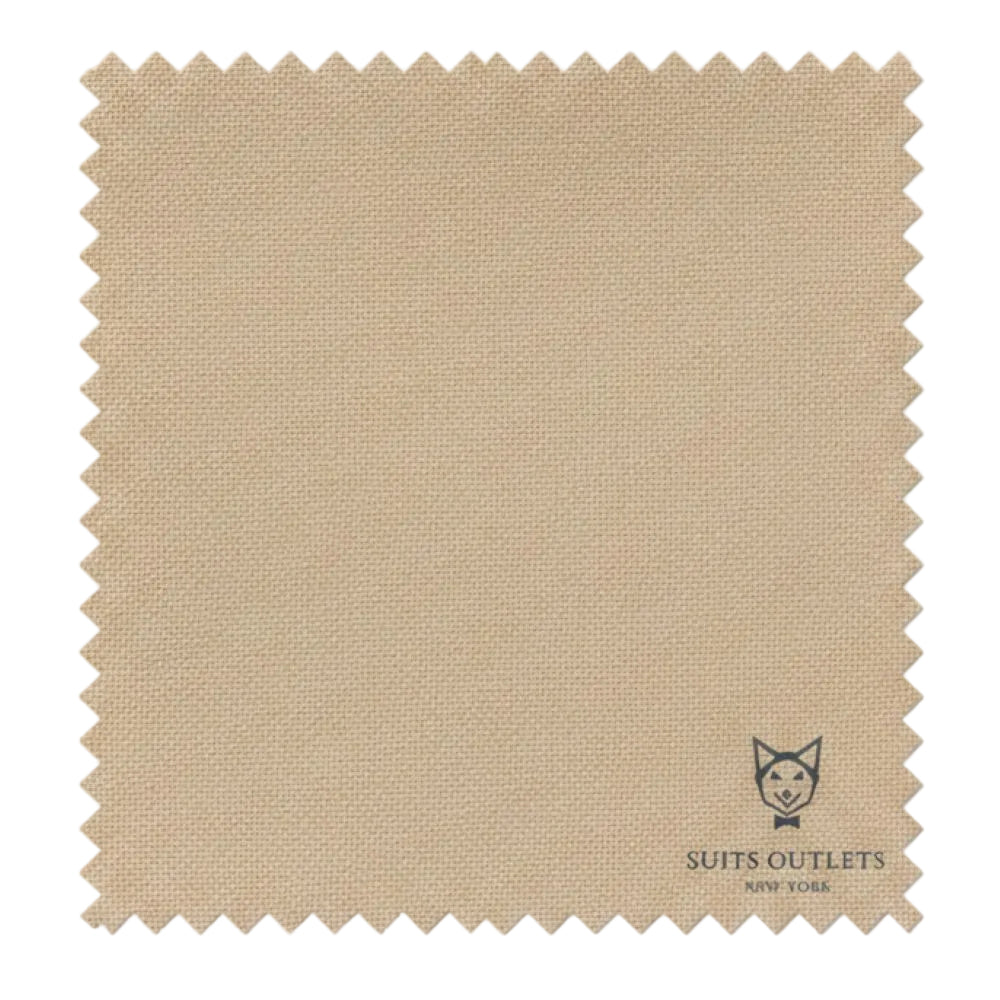 Ramses Collection - Light Beige Regular Fit Double Breasted 2 Piece Suit with Adjustable Waistband