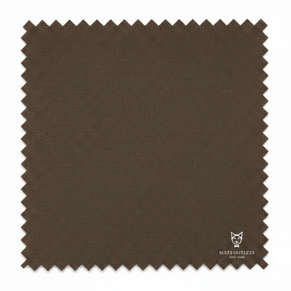 Ramses Collection - Brown Regular Fit Double Breasted 2 Piece Suit with Adjustable Waistband Pants