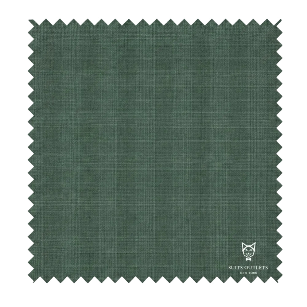 Alexander Collection - Men's Regular Fit Forest Green Double Breasted 2 Piece Suit with Adjustable Waistband Pants