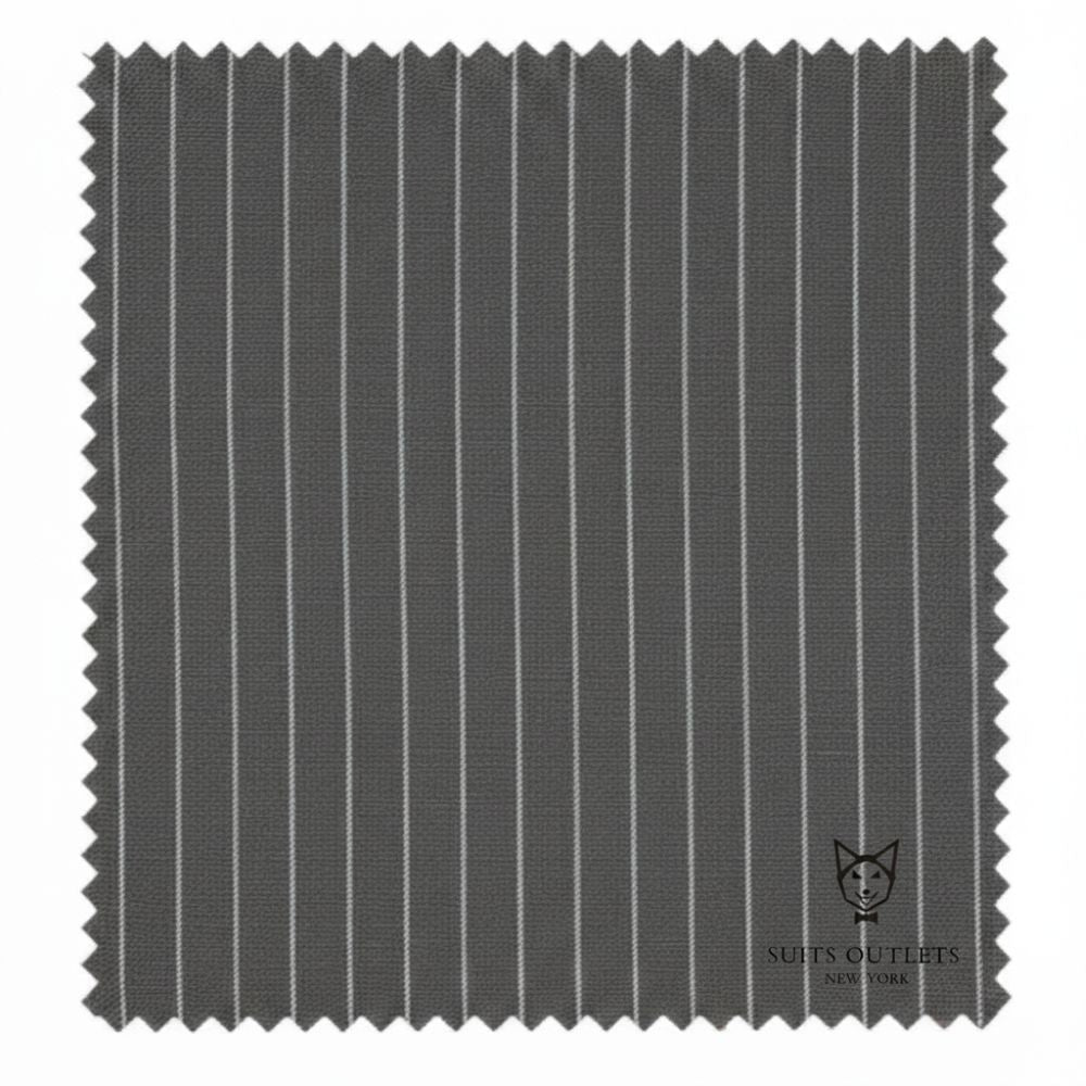 Rockefeller Collection Double Breasted pinstripe Charcoal Regular Fit 2 Piece Suit with Adjustable Waistband Pants.