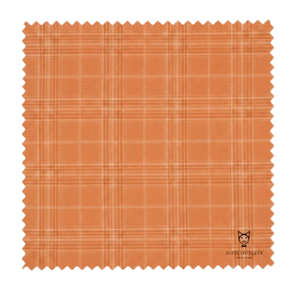 Renaissance Collection - Regular Fit Glen Plaid 3 Piece Suit in Rust