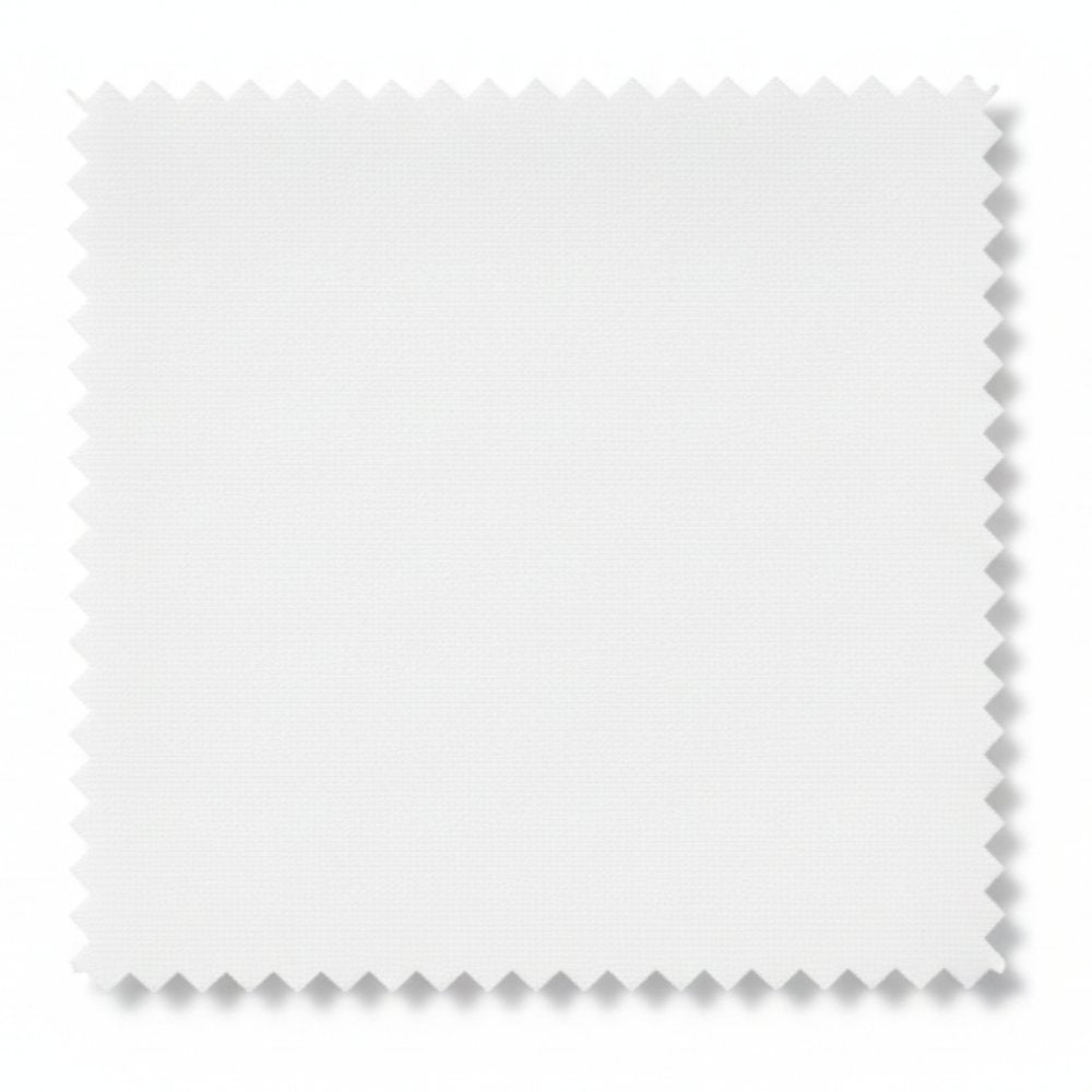 White fabric swatch with a subtle pattern on a white background