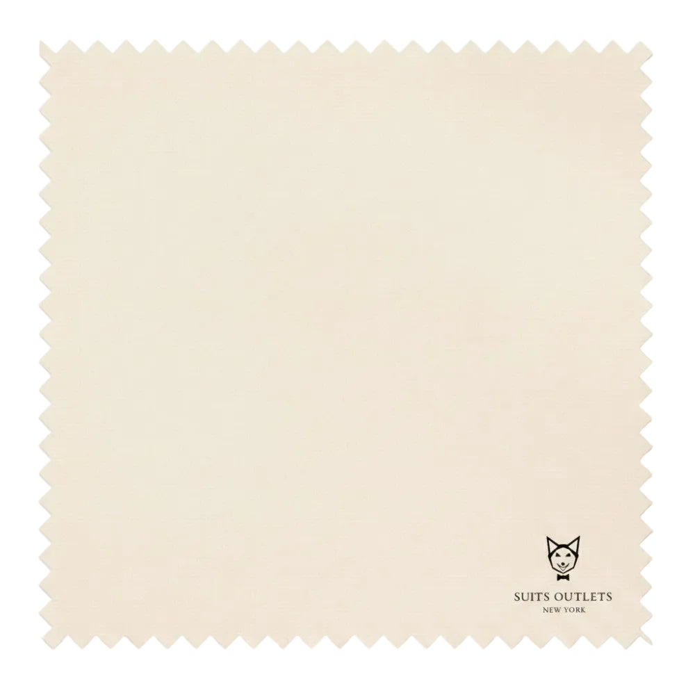 Bone White Slim Fit Double Breasted 2 Piece Suit with Adjustable Waistband