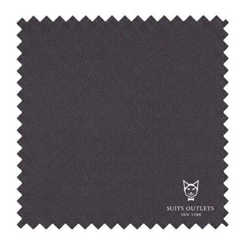 Detailed close-up swatch of the solid weave charcoal stretch fabric for the Slim Fit 2 Piece Suit with Adjustable Waistband.