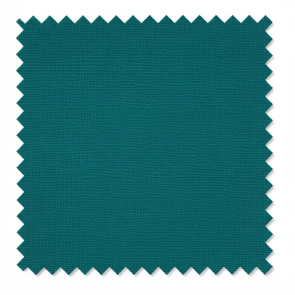 Teal fabric swatch with a textured pattern on a white background