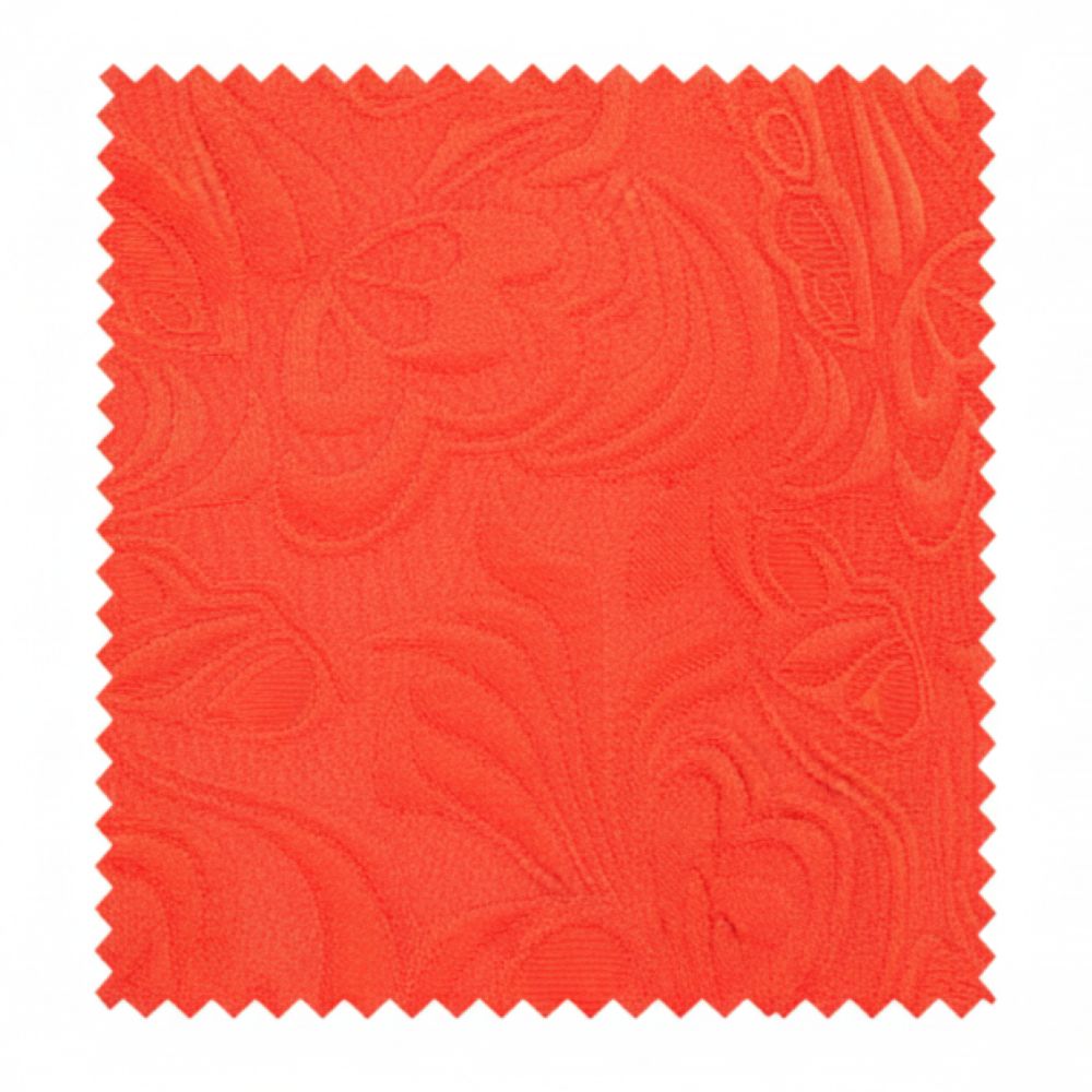 Red fabric swatch with a textured pattern on a white background