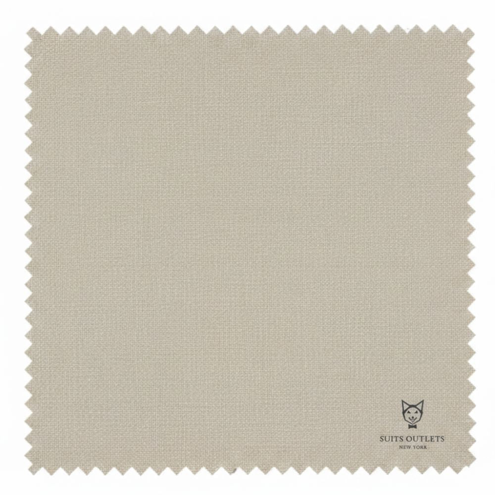 Oatmeal Regular Fit 3 Piece Suit with Vest and Adjustable Waistband Pants