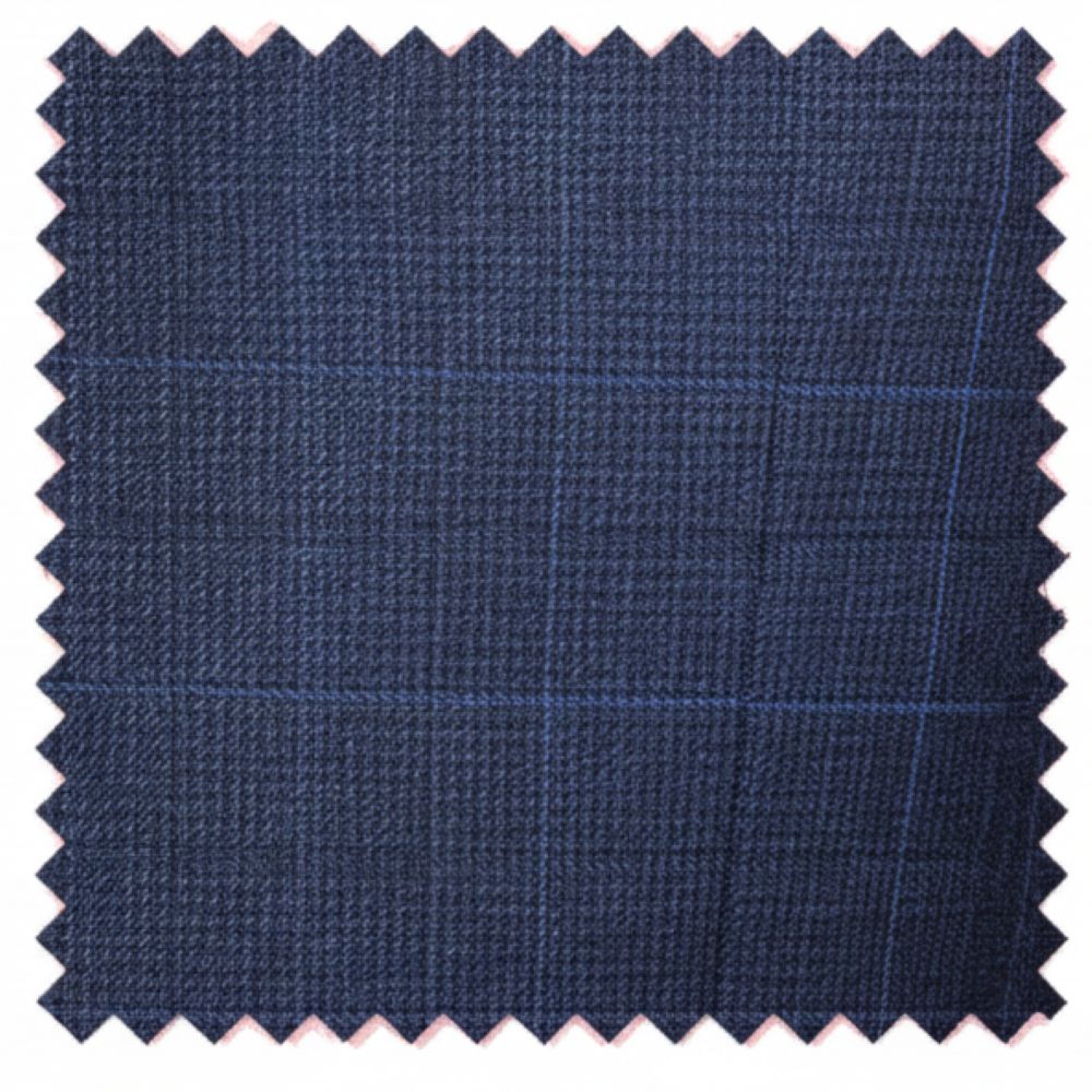Navy blue fabric swatch with a subtle check pattern