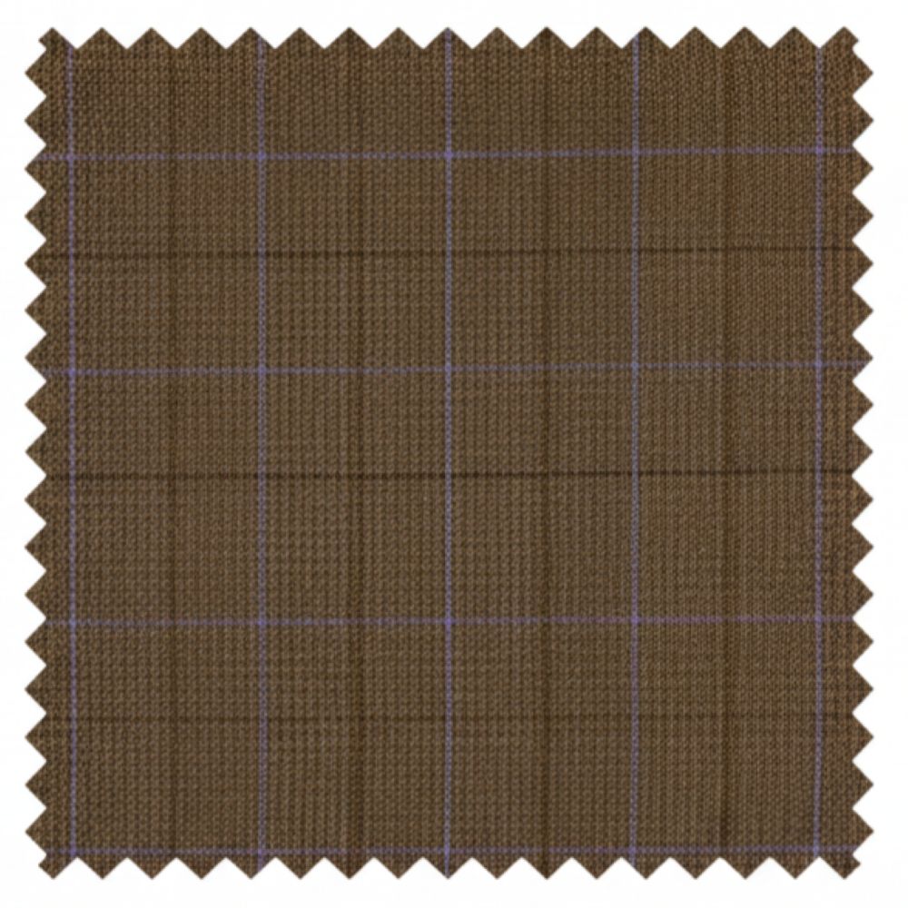 Brown fabric swatch with a subtle check pattern on a white background