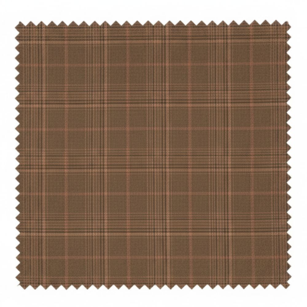 Chestnut plaid fabric swatch on a white background