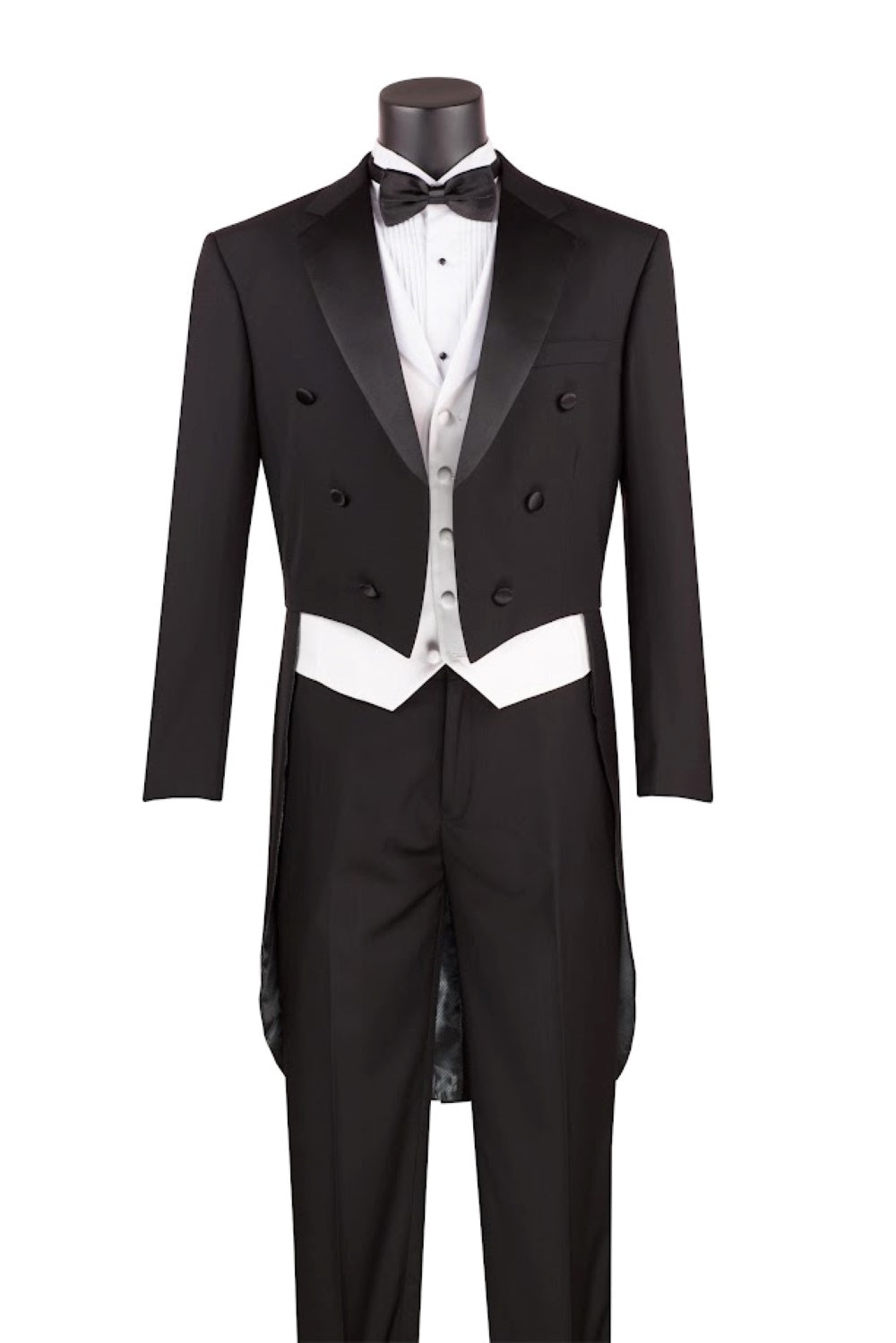 Men's Tuxedo Regular Fit Collection With Tails 3 Piece In Black