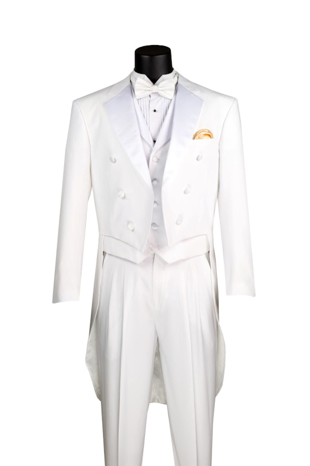 Men's Tuxedo Regular Fit Collection With Tails 3 Piece In White