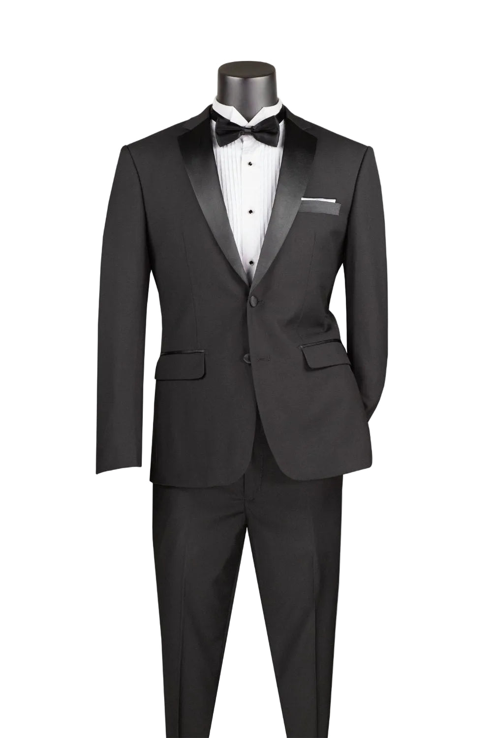 Excalibur Collection - Slim Fit Tuxedo 2 Piece 2 Buttons Design in Black